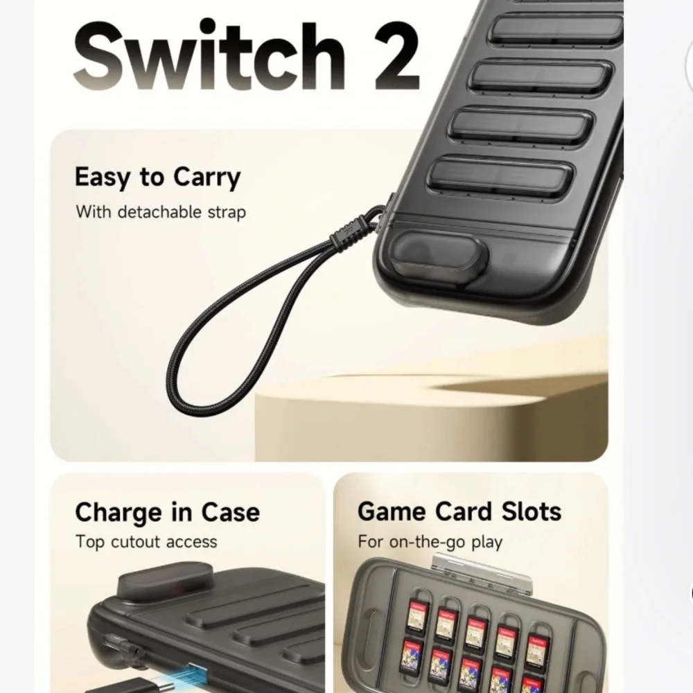 Black Storage Case for Switch 2